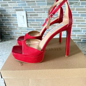 Steve Madden Vibrant Red Platform Heels